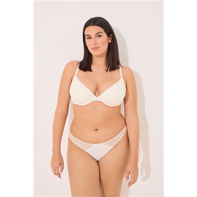 GORGEOUS Sujetador push up encaje y micro marfil