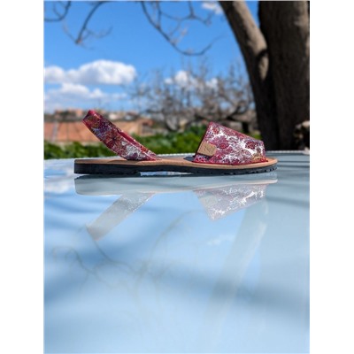 Босоножки -Абаркасы от Ab.Zapatos 320-8 Hojas Rojas АКЦИЯ