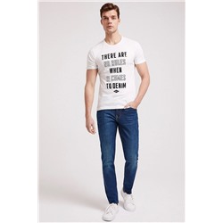 Lee Cooper Erkek There O Yaka T-Shirt Beyaz 202 LCM 242065 202 LCM 242065 1101