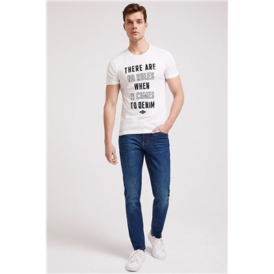 Lee Cooper Erkek There O Yaka T-Shirt Beyaz 202 LCM 242065 202 LCM 242065 1101