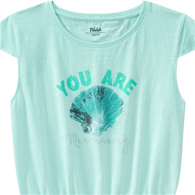 Mädchen T-Shirt mit Muschel-Print