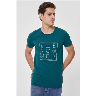 Lee Cooper Erkek Square O Yaka T-Shirt Nefti 202 LCM 242021