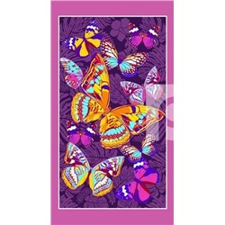 Полотенце банное "Бабочки"-сиренев. 80*150 см. вафля хлопок 100%