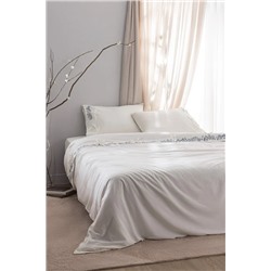 Relief King Size %100 Pamuk Bağlamalı Nevresim Takımı - Ekru/Lacivert