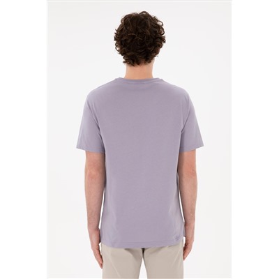 Erkek Regular Fit Bisiklet Yaka Gri Basic Tişört