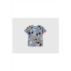 United Colors of BenettonKız Çocuk Havacı Mavi Mix Disney Karakter Baskılı T-shirt Multi
