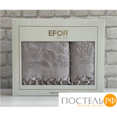T1194/SM04 Набро полотенец EFOR из 2-х предметов 50*90.70*140 модель LILYUM NEW COTTONI сирень MOR