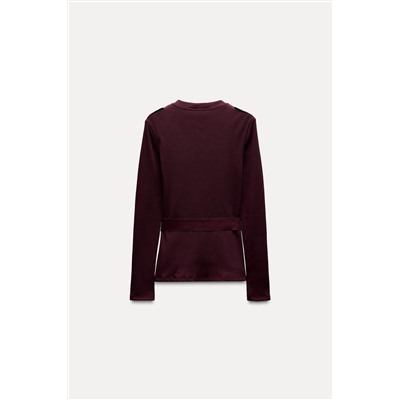 RIBBED BELTED T-SHIRT
