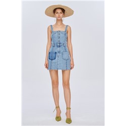 Vestido recto Azul