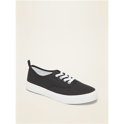 Twill Uniform Elastic-Lace Sneakers for Girls