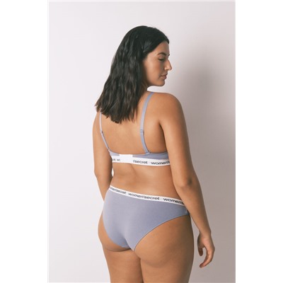 Pack bragas brasileñas anchas algodón logo