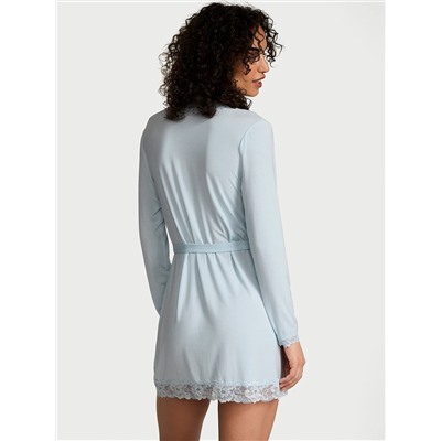 Victoria's Secret Modal Soft Lace-Trim Wrap Robe