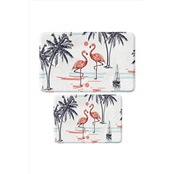 Monnhein Sevimli Baskılı 2'li Banyo Paspası Seti - Kaymaz Tabanlı, Makinada Yıkanabilir, 50x80cm Ve 40x60cm 7X-TKMBP-I259