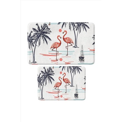 Monnhein Sevimli Baskılı 2'li Banyo Paspası Seti - Kaymaz Tabanlı, Makinada Yıkanabilir, 50x80cm Ve 40x60cm 7X-TKMBP-I259