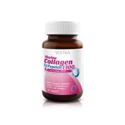 Добавка омолаживающая с коллагеном и витаминами Vistra 30 таб. / Vistra Marine Collagen Tri Peptide 1300 & Coenzyme Q10 Dietary Supplement Product 30 Tablets