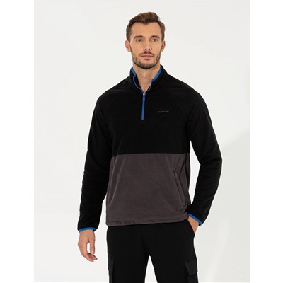 Siyah Regular Fit Polar Sweatshirt