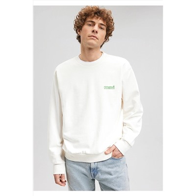 MaviLogo Baskılı Beyaz Sweatshirt 0610704-70057