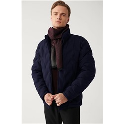 Avva Erkek Lacivert Dik Yaka Su İtici Rüzgar Geçirmez Hafif Comfort Fit Rahat Kesim Şişme Mont E006036