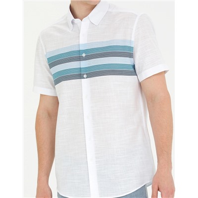 Lacivert Slim Fit Kısa Kollu Gömlek