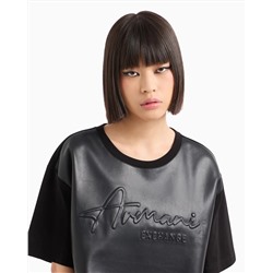 CROPPED FIT T-SHIRT WITH ASV FABRIC EMBOSSED LOGO