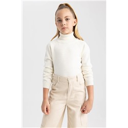 Defacto Kız Çocuk Regular Fit Balıkçı Yaka Kazak R1953A623WN
