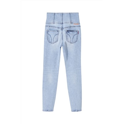 Vaquero skinny fit de tiro alto Azul claro