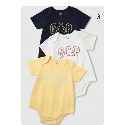 Детские боди G*ap Kids 🩶  Комплект из 3х штук  Оригинал