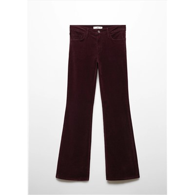 Pantalón flare tiro medio pana
