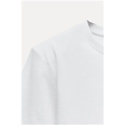 CROPPED T-SHIRT WITH SHOULDER PADS