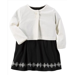 2-Piece Dress & Cardigan Set