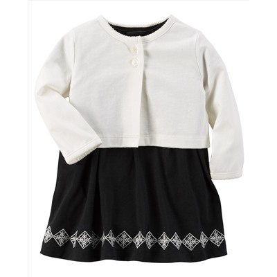 2-Piece Dress & Cardigan Set