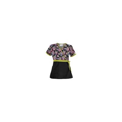 UA Right Angle Black Mock Wrap Scrub Top