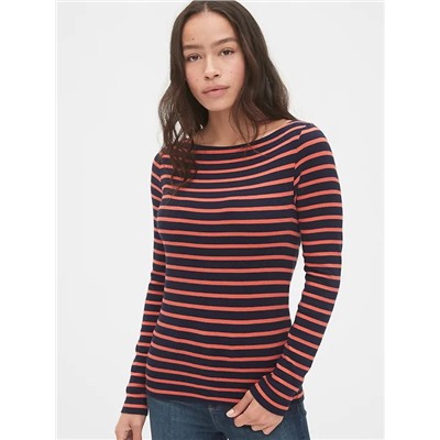 Modern Long Sleeve Boatneck T-Shirt
