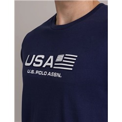 USA EMBOSSED PRINT JERSEY T-SHIRT