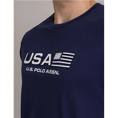 USA EMBOSSED PRINT JERSEY T-SHIRT
