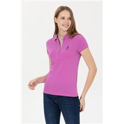 Kadın Menekşe Basic Polo Yaka Tişört
