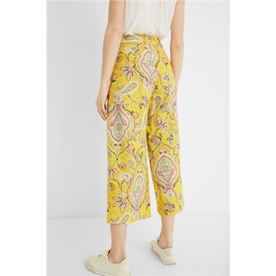 Pantalón culotte cropped paisley
