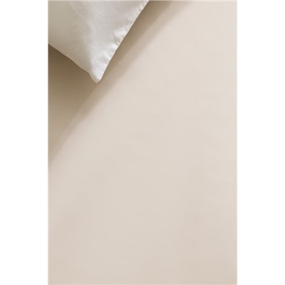 Manon King Size %100 Pamuk Ranforce Lastiksiz Çarşaf - Bej