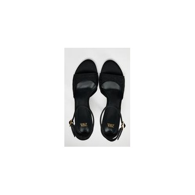 EMBROIDERED MESH HEELED SANDALS