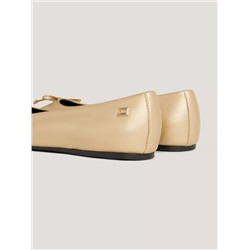 Golden Leather Ballet Flat