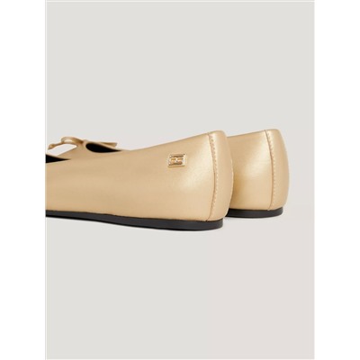 Golden Leather Ballet Flat