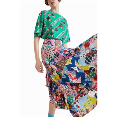 Falda asimétrica patchwork Johnson Hartig