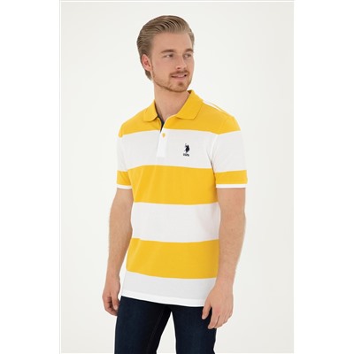 Erkek Regular Fit Polo Yaka Safran Tişört