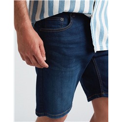 Slim Fit Denim Shorts, Men, Dark Blue