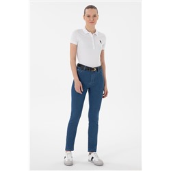 Kadın Beyaz Basic Polo Yaka Tişört