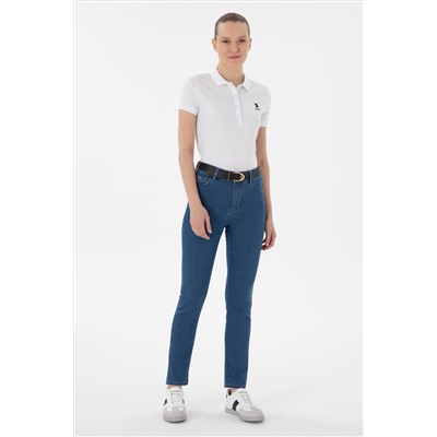 Kadın Beyaz Basic Polo Yaka Tişört