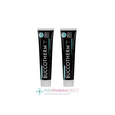 Buccotherm Dentifrice Blancheur au Charbon Actif BIO - LOT de 2x75mlLot  × 2
