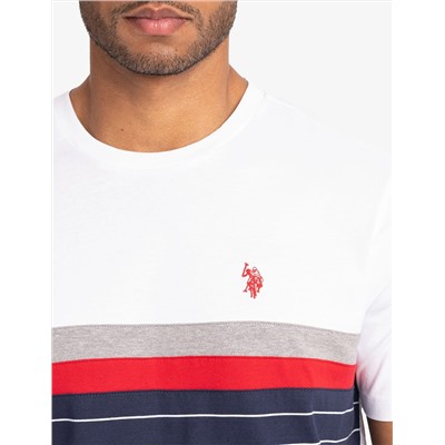 COLOR BLOCK YARN DYE STRIPE T-SHIRT