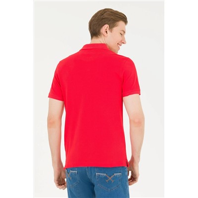 Erkek Kırmızı Basic Polo Yaka Tişört