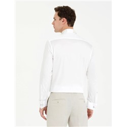Beyaz Slim Fit Smokin Gömlek